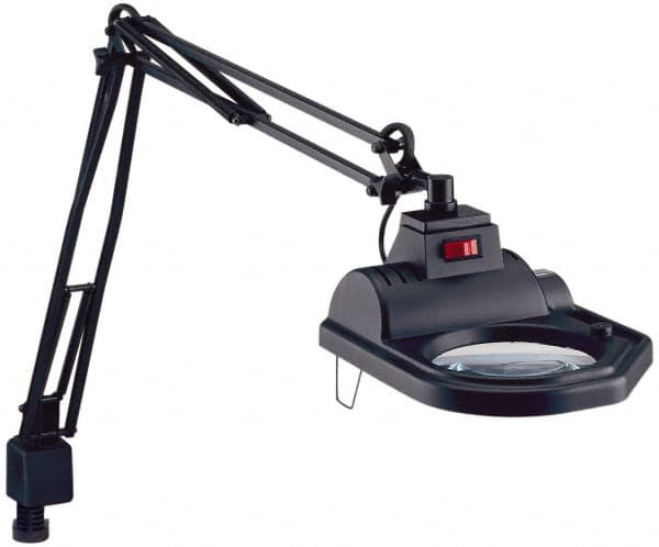 Electrix - 45 Inch, Spring Suspension, Clamp on, Halogen, Black, Magnifying Task Light - 100 Watt, 1.75x Magnification, 5 Inch Wide - Strong Tooling