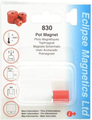 Eclipse - 1/2" Diam, M4 Thread, 2.5 Lb Average Pull Force, Mild Steel, Alnico Pot Magnets - 220°C Max Operating Temp, 5/8" High, Grade 5 Alnico - Strong Tooling