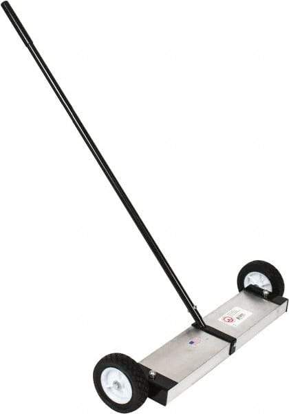 Mag-Mate - 24" Long Push Magnetic Sweeper with Wheels - 5" Wide x 5" High x 48" Long, 6" Wheel Diam, 2" Clearance - Strong Tooling