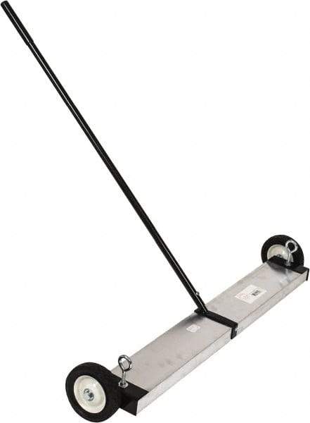 Mag-Mate - 36" Long Push Magnetic Sweeper with Wheels - 5" Wide x 5" High x 48" Long, 6" Wheel Diam, 2" Clearance - Strong Tooling