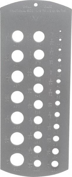 PEC Tools - 1/16 Inch to 1/2 Inch Hole Size Drill Gage - 29 Holes - Strong Tooling