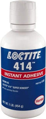 Loctite - 1 Lb Bottle Clear Instant Adhesive - Series 414, 24 hr Full Cure Time - Strong Tooling