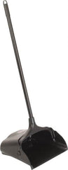 Rubbermaid - 11-1/4" Wide x 5" High Upright Dustpan - Plastic Body, 12-51/64" Handle, Black, with Wheels - Strong Tooling