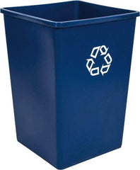 Rubbermaid - 35 Gal Blue Square Recycling Container - Polyethylene, 27-5/8" High x 19-1/2" Long x 19-1/2" Wide - Strong Tooling