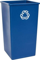 Rubbermaid - 50 Gal Blue Square Recycling Container - Polyethylene, 34-1/4" High x 19-1/2" Long x 19-1/2" Wide - Strong Tooling