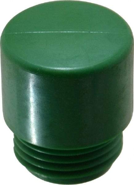 Made in USA - 7/8" Face Diam, Grade Hard, Green Hammer Tip/Face - Vinyl - Strong Tooling