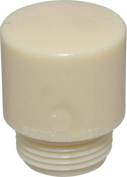 Made in USA - 1-1/4" Face Diam, Grade Tough, White Hammer Tip/Face - Nylon - Strong Tooling