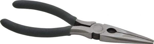 Value Collection - 6" OAL, 1-5/8" Jaw Length x 5/8" Jaw Width, Long Nose Side Cutting Pliers - Serrated Jaw, Standard Head, Plastic Dipped Handles - Strong Tooling