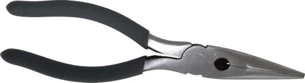 Value Collection - 8" OAL, 2" Jaw Length x 7/8" Jaw Width, Long Nose Side Cutting Pliers - Serrated Jaw, Standard Head, Plastic Dipped Handles - Strong Tooling