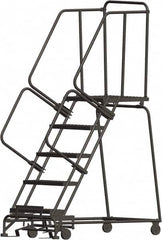 Ballymore - 83" 5 Step Ladder - 450 Lb Capacity, 50" Platform Height, 30" Base Width x 49" Depth, Heavy-Duty Serrated Grating - Strong Tooling