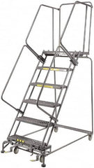 Ballymore - 93" 6 Step Ladder - 450 Lb Capacity, 60" Platform Height, 24" Base Width x 56" Depth, Expanded Metal Tread - Strong Tooling