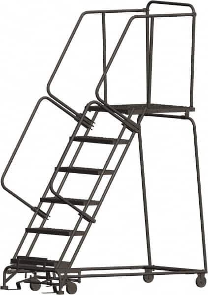 Ballymore - 93" 6 Step Ladder - 450 Lb Capacity, 60" Platform Height, 24" Base Width x 63" Depth, Expanded Metal Tread - Strong Tooling