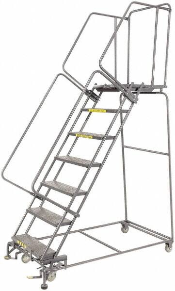 Ballymore - 103" 7 Step Ladder - 450 Lb Capacity, 70" Platform Height, 24" Base Width x 62" Depth, Heavy-Duty Serrated Grating - Strong Tooling