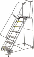 Ballymore - 103" 7 Step Ladder - 450 Lb Capacity, 70" Platform Height, 24" Base Width x 62" Depth, Heavy-Duty Serrated Grating - Strong Tooling