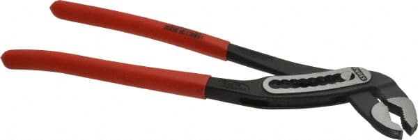 Knipex - 12" OAL, 2-3/4" Max Capacity, 9 Position Water Pump Tongue & Groove Pliers - Self-Gripping V-Jaws, Alligator Jaw Head, Plastic Dipped Handles - Strong Tooling