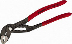 Knipex - 7-1/4" OAL, 1-1/2" Max Capacity, 18 Position Water Pump Tongue & Groove Pliers - Standard V-Jaws, Standard Head, Nonslip Plastic Handles - Strong Tooling