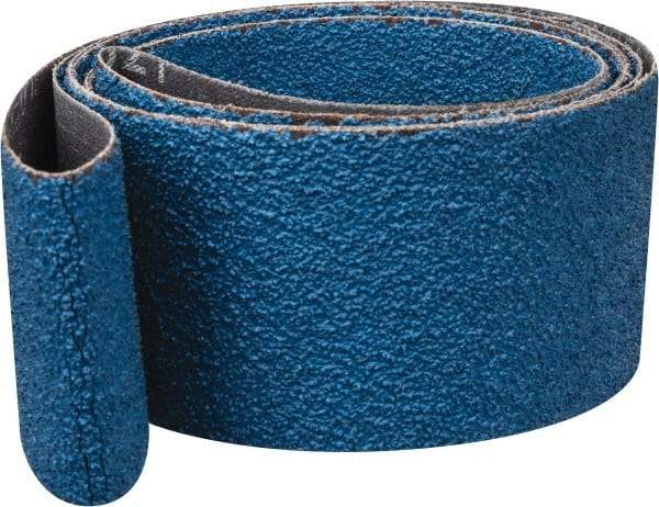 Norton - 2" Wide x 72" OAL, 40 Grit, Zirconia Alumina Abrasive Belt - Zirconia Alumina, Coarse, Coated, Y Weighted Cloth Backing, Dry, Series R821 - Strong Tooling