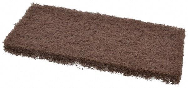 3M - 10" Long x 4-5/8" x 1" Thick Wide Scouring Pad - Heavy-Duty, Brown - Strong Tooling