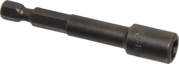 Apex - 1/4" Magnetic Nutsetter - 1/4" Hex Drive, 2-9/16" OAL, 7/16" Socket Nose Diam - Strong Tooling