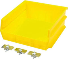 Triton - 10-7/8" Deep, Yellow Polypropylene Hopper Stacking Bin - 5" High x 11" Wide x 10-7/8" Long - Strong Tooling