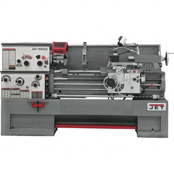 Jet - 16" Swing, 40" Between Centers, 230 Volt, Triple Phase Engine Lathe - 7MT Taper, 7-1/2 hp, 25 to 1,800 RPM, 3-1/8" Bore Diam, 40" Deep x 48" High x 97-1/2" Long - Strong Tooling