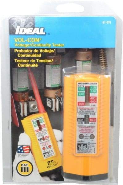 Ideal - 5 VAC/VDC to 600 VAC/VDC, Voltage and Circuit Continuity Tester - LED and Neon Lamps Display, 60 Hz - Strong Tooling