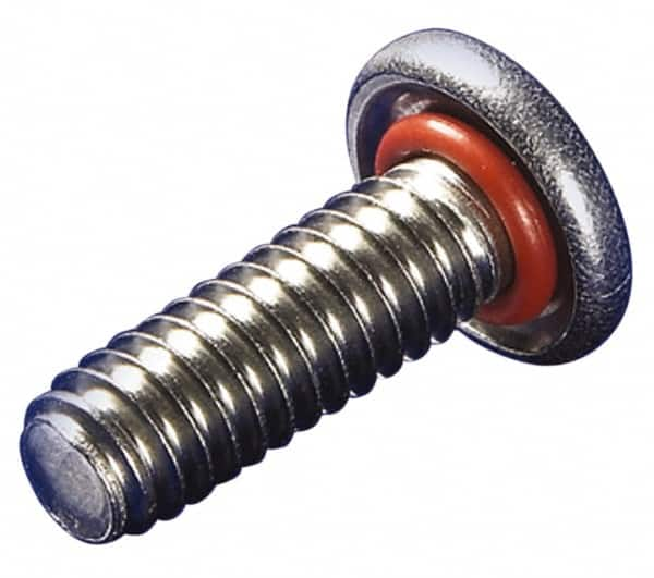 APM HEXSEAL - #6-32, 1/2" Length Under Head, Pan Head, #2 Phillips Self Sealing Machine Screw - Uncoated, 18-8 Stainless Steel, Silicone O-Ring - Strong Tooling