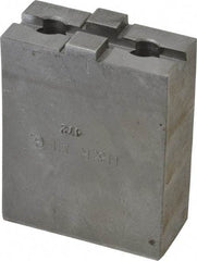 H & R Manufacturing - 6" Chuck Capacity, Tongue & Groove Attachment, Square Soft Lathe Chuck Jaw - Steel, 1-1/2" Btw Mount Hole Ctrs, 2-5/8" Long x 1-1/4" Wide x 3-3/8" High, 5/16" Groove - Strong Tooling