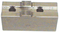 H & R Manufacturing - 8" Chuck Capacity, Tongue & Groove Attachment, Square Soft Lathe Chuck Jaw - Steel, 1-3/4" Btw Mount Hole Ctrs, 3-1/2" Long x 1-1/2" Wide x 3-3/8" High, 5/16" Groove - Strong Tooling