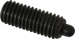 Threaded Spring Plunger: 1/2-13, 1-1/4″ Thread Length, 0.248″ Dia, 1/4″ Projection 5.5 lb Initial End Force, 14.5 lb Final End Force, Steel Body, Locking Element