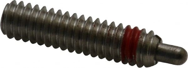 TE-CO - 1/4-20, 1" Thread Length, 3/16" Plunger Projection, Zinc Plated Stainless Steel Threaded Spring Plunger - Strong Tooling