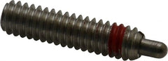 TE-CO - 1/4-20, 1" Thread Length, 3/16" Plunger Projection, Zinc Plated Stainless Steel Threaded Spring Plunger - Strong Tooling