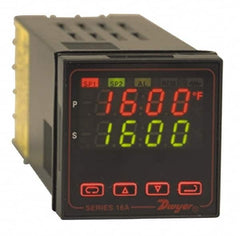 Dwyer - -350 to 4,208°F 1/16 DIN Temperature/Process Control - Dual 4-Digit LCD Display, Fuzzy Logic PID Control, 100-240 VAC/VDC - Strong Tooling