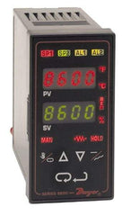 Dwyer - -350 to 3,200°F 1/8 DIN Temperature/Process Control - Dual 4-Digit LCD Display, Fuzzy Logic PID Control, 100-240 VAC/VDC - Strong Tooling