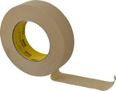 3M - 1-1/2" Wide x 60 Yd Long Tan Paper Masking Tape - Series 231, 7.6 mil Thick, 28 In/Lb Tensile Strength - Strong Tooling