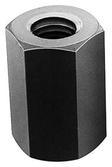 Made in USA - 1/2-13 x 5/8-11 UNC, 1-1/4" OAL Steel Standard Coupling Nut - Zinc-Plated Finish, 3/16" Width Across Flats - Strong Tooling