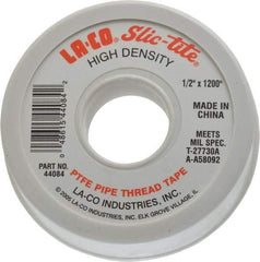 LA-CO - 1/2" Wide x 1,200" Long General Purpose Pipe Repair Tape - 3 mil Thick, -450 to 550°F, White - Strong Tooling