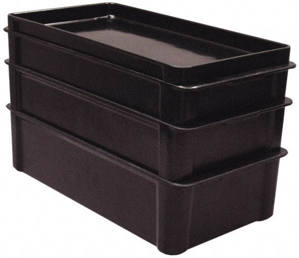 MFG Tray - 200 Lb Load Capacity Black Fiberglass Tote Container - Stacking, 23.4" Long x 12" Wide x 3.1" High - Strong Tooling