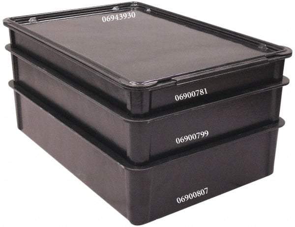 MFG Tray - 400 Lb Load Capacity Black Fiberglass Tote Container - Stacking, 25.8" Long x 17.8" Wide x 6" High - Strong Tooling