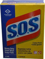 Value Collection - Steel Wool Scouring Soap Pad - Heavy-Duty, Blue/Gray - Strong Tooling