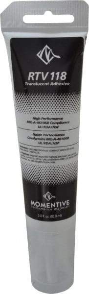 Momentive Performance Materials - 2.8 oz Tube Clear RTV Silicone Joint Sealant - 204.44°F Max Operating Temp, 20 min Tack Free Dry Time, 24 hr Full Cure Time, Series RTV100 - Strong Tooling