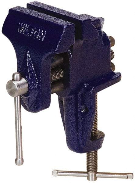 Wilton - 3" Jaw Width x 2-1/2" Jaw Opening Capacity, 2-5/8" Throat Depth, Bench & Pipe Combination Vise - 3/8" Max Pipe Capacity, Stationary Base, Clamp-On Attachment, Cast Iron - Strong Tooling