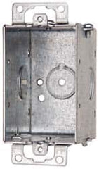 Cooper Crouse-Hinds - 1 Gang, (5) 1/2" Knockouts, Steel Rectangle Switch Box - 3" Overall Height x 2" Overall Width x 2-1/2" Overall Depth - Strong Tooling