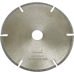 Dynabrade - 4-1/2" Diam, 3/8" Arbor Hole Diam, 6 Tooth Wet & Dry Cut Saw Blade - Diamond-Tipped, Standard Round Arbor - Strong Tooling