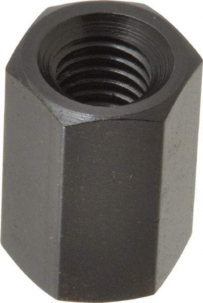 TE-CO - M10x1.50 Metric Coarse, 24mm OAL Steel Standard Coupling Nut - Black Oxide Coated, 16mm Width Across Flats - Strong Tooling