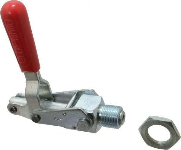 De-Sta-Co - 700 Lb Load Capacity, Mounting Plate Base, Carbon Steel, Standard Straight Line Action Clamp - 0.62" Plunger Diam, Straight Handle - Strong Tooling