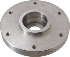 Buck Chuck Company - Adapter Back Plate for 6" Diam Self Centering Lathe Chucks - 4° Taper Mount, 1.32" Through Hole Diam, 4.906mm ID, 6-1/2" OD, 1.12" Flange Height, Steel - Strong Tooling