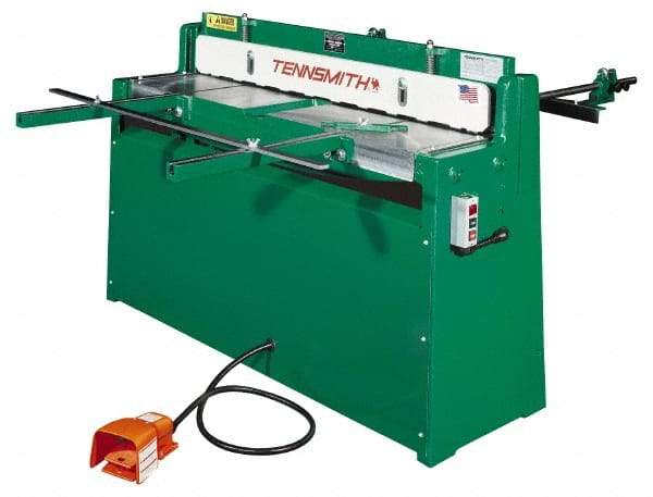 Tennsmith - 52-1/4 Inch Long Blade, Hydraulic Power Floor Shear - 61 Inch Wide x 25 Inch Deep x 42 Inch High, 0.0394 Inch Stainless Steel Capacity, 0.0630 Inch Mild Steel Capacity, 30 Inch Back Gauge Range - Strong Tooling