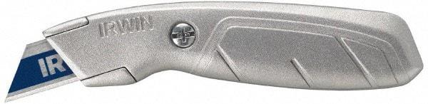 Irwin - Fixed Utility Knife - 2-1/4" Blade, Silver Aluminum Handle, 1 Blade Included - Strong Tooling