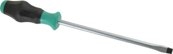 Wera - 312mm OAL Standard Slotted Screwdriver - 200mm Blade Length, Round Shank, Ergonomic Handle - Strong Tooling